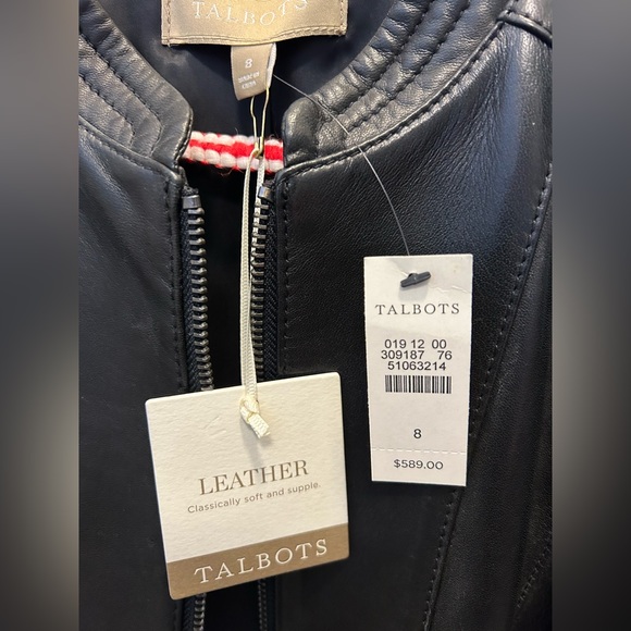 COPY - Talbots-BNWT-blk leather lamb skin jacket-size 8. - Picture 5 of 7